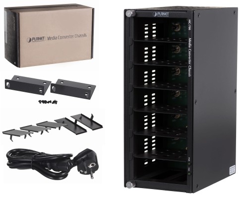 MC-700 Planet 10” obudowa na 7 konwerterów, wewnętrzny zasilacz 5V/4,4A, 1 wentylator. - 1048846