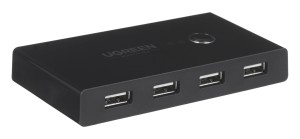 Ugreen Switch box HUB 4xUSB 2.0 (na 2 komputery) czarny