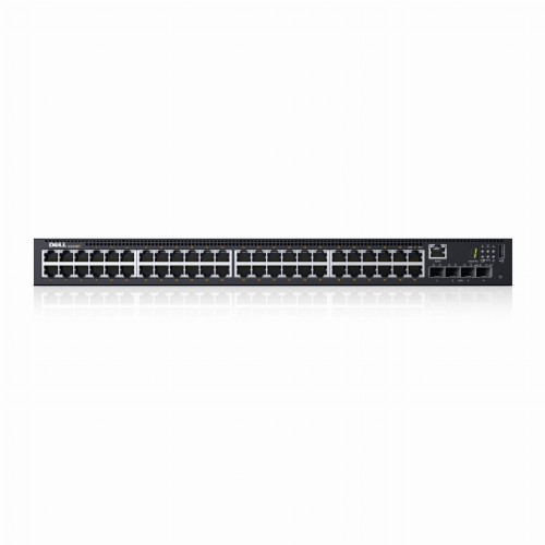Switch zarządzalny Dell Networking N1548P, PoE+, 48x 1GbE + 4x 10GbE SFP+ fixed ports, Stacking, IO to PSU airflow, AC - 980749