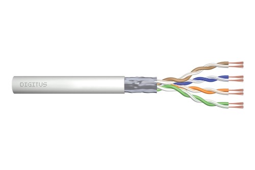 Kabel teleinformatyczny instalacyjny DIGITUS kat.5e, F/UTP, Eca, AWG 24/1, PVC, 100m, szary, karton - 980915