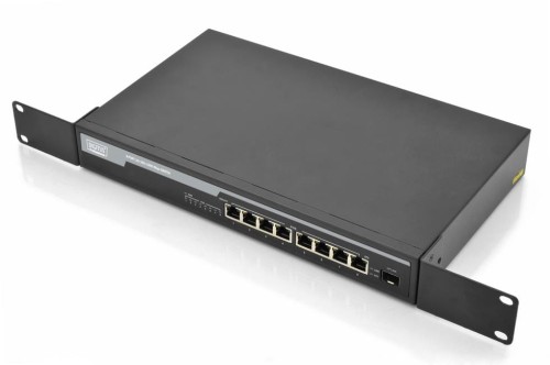 Switch niezarządzalny DIGITUS DN-95341 8x Gigabit Ethernet, PoE+ af/at 150W SFP Rack - 981175
