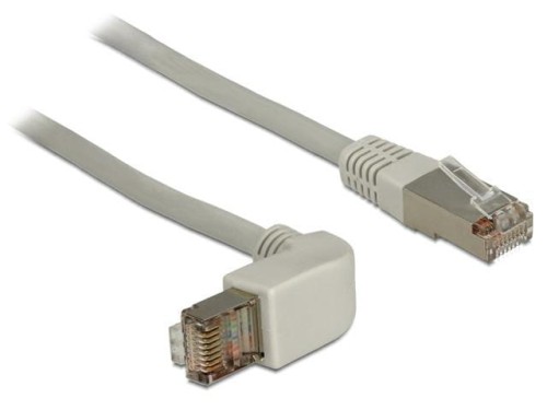 Patchcord Delock SSTP kat.6A 0,5m kątowy LS0H miedź szary - 981267