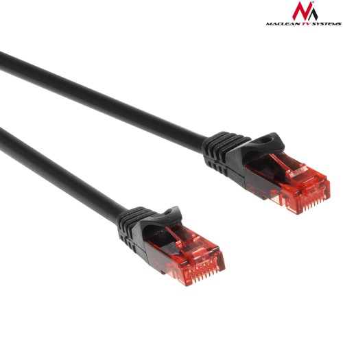 Patchcord Maclean MCTV-300 B UTP cat6 wtyk-wtyk 0,5m czarny - 982385