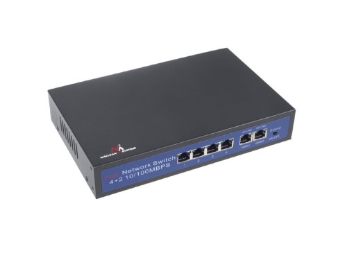Switch Maclean MCTV-517, 6-port 10/100M do kamer IP, 4 porty PoE, 60W, IEEE 802.3af / IEEE 802.3at - 1142608