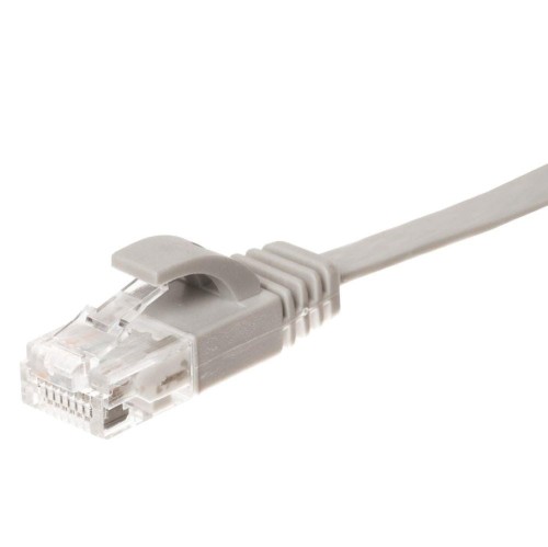 Patchcord RJ45, Netrack osłonka zalewana, kat. 5e UTP, 1m szary, PŁASKI - 982645