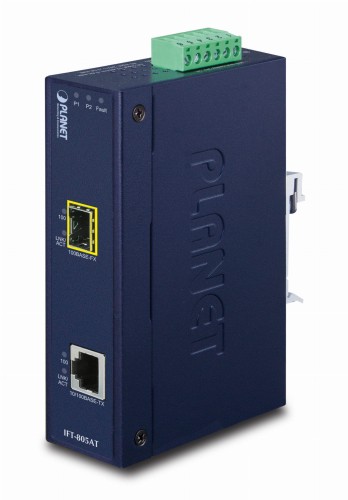 Media konwerter Planet IFT-805AT 100BASE-TX->100BASE-FX SFP Przemysłowy - 913721