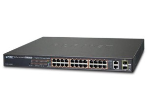 Switch zarządzalny Planet FGSW-2624HPS 24-Port PoE+ 100Base-TX + 2-Port Gigabit TP/SFP Combo