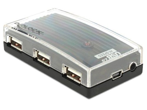 Hub USB Delock 4x USB 2.0 aktywny + zasilacz - 965321