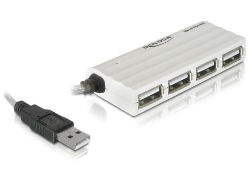 Hub USB Delock 4x USB 2.0 biały - 965317