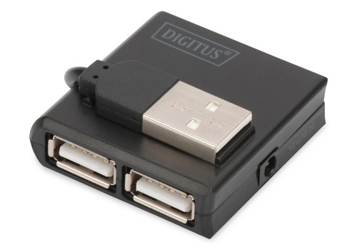 Hub USB DIGITUS DA-70217 4xUSB 2.0 pasywny, czarny - 965296