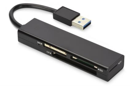 Czytnik kart Ednet 4-portowy USB 3.0 (CF, SD, MicroSD/SDHC, MS), czarny - 1058872