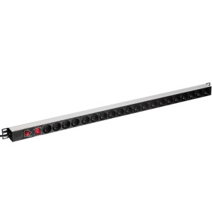 Listwa zasilająca Netrack pionowa 19'' 1U, 230V/16A, 20xE, ALU