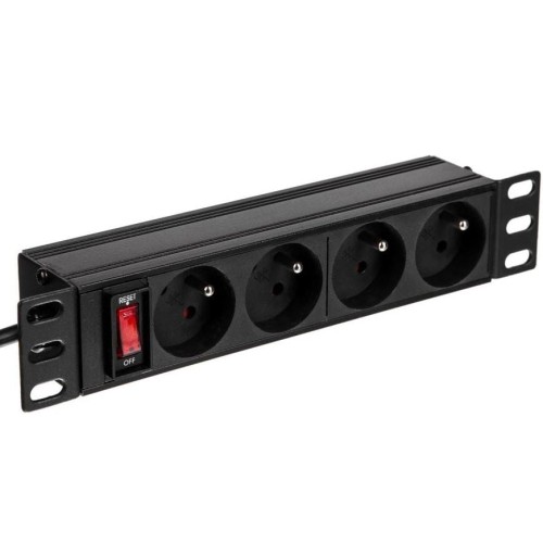 Listwa zasilająca Netrack 10'' 1U, 230V/16A, 4xE, ALU - 975337