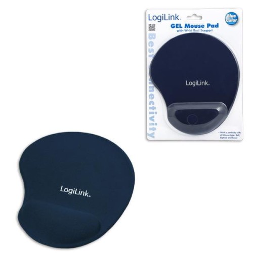 Podkładka pod mysz LogiLink ID0027B żelowa, niebieska - 984882