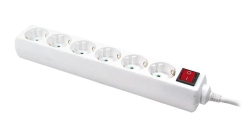 Listwa zasilająca LogiLink LPS202 6 gniazd ON/OFF 1,5m biała - 975268