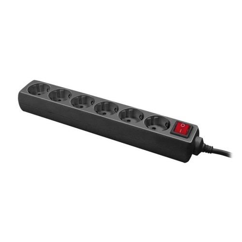 Listwa zasilająca LogiLink LPS202B 6 gniazd ON/OFF 1,5m czarna - 975270