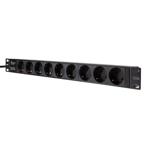 Listwa zasilająca LogiLink do szaf PDU9C03 19" 16A PDU 9x Schuko 2m czarna - 975277