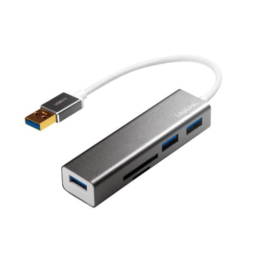 Hub USB 3.0 LogiLink UA0306 3 porty USB, z czytnikiem kart - 966007