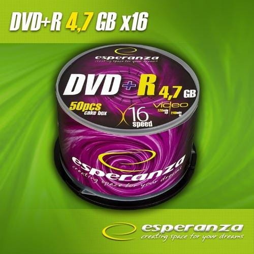 DVD+R Esperanza 16x 4,7GB (Cake 50) - 977876
