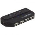 Hub USB Esperanza EA127 4xUSB 2.0 czarny - 1151591