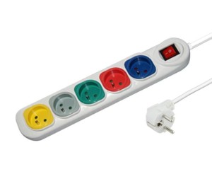 Listwa zasilająca Esperanza Rainbow, 5 gniazd, 1.5m, uz, wł