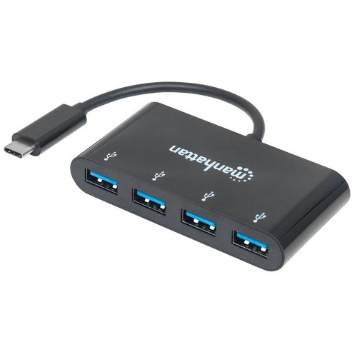 Hub USB Manhattan 4-portowy 4xUSB-A, USB-C - 966728