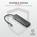 HUB USB Trust Halyx Aluminium 4-portowy USB 3.2 (23328) - 1065302