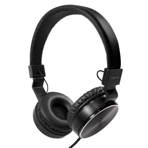 Słuchawki stereo LogiLink HS0049BK składane, czarne - 969273