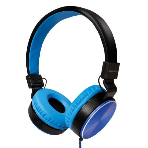 Słuchawki stereo LogiLink HS0049BL składane, niebieskie - 969275