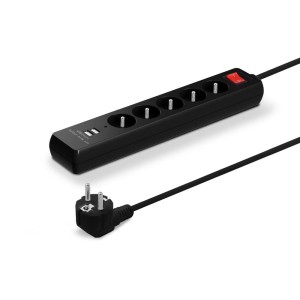 Listwa zasilająca przeciwprzepięciowa SAVIO LZ-06 5 gniazd i 2 gniazda USB Fast Charge 3m