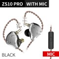 KZ ACOUSTICS SŁUCHAWKI DOKANAŁOWE CZARNE Z MIKROFONEM ZS10 PRO BLACK + MICROPHONE - 949543