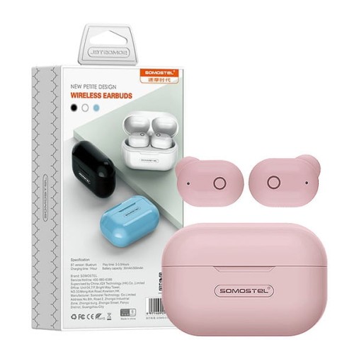SOMOSTEL SŁUCHAWKI DOTYKOWE BLUETOOTH EARBUDS TWS POWER BANK J58 RÓŻOWE - 949252