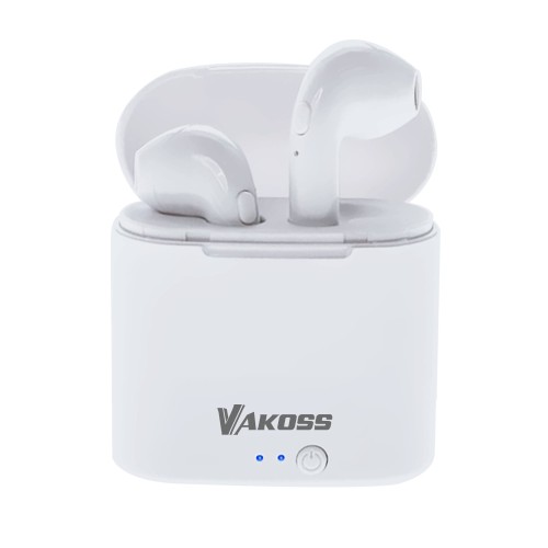 Słuchawki z mikrofonem VAKOSS SK-832BW Bluetooth, douszne, ze stacją dokującą, białe - 1010700