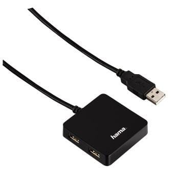 Hub USB Hama 1:4 4xUSB 2.0 czarny - 965825