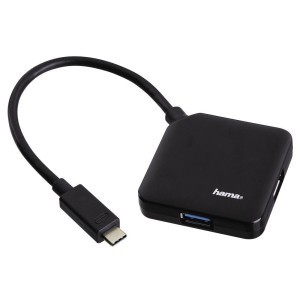 HUB USB 1:4 Hama USB 3.0 TYP C, czarny