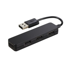 Hub USB 2.0 Hama 1:4 USB-A - 4x USB-A Slim czarny