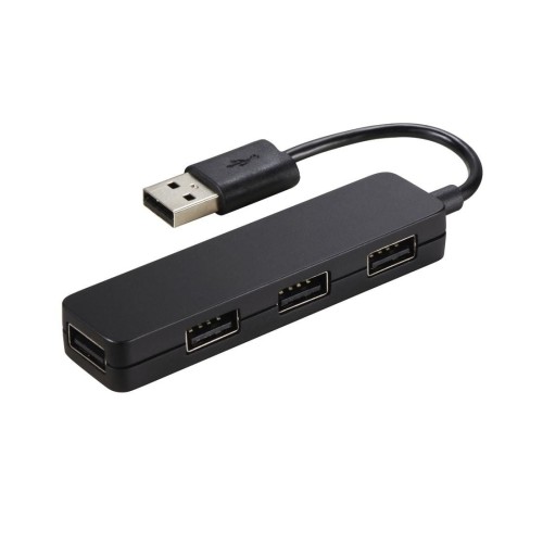 Hub USB 2.0 Hama 1:4 USB-A - 4x USB-A Slim czarny - 965832