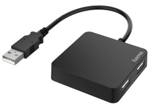 Hub USB 2.0 Hama USB A - 4x USB-A czarny