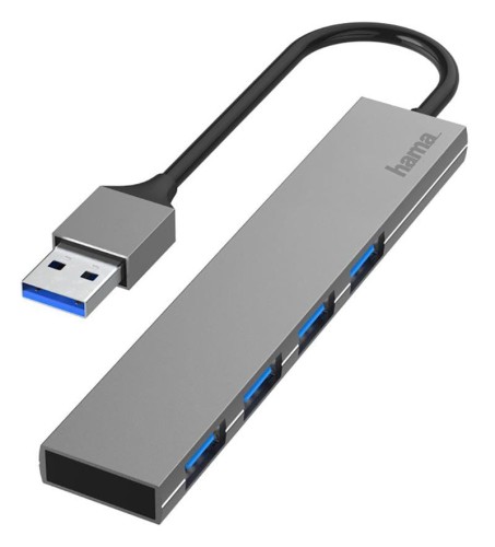 Hub USB Hama Premium USB 3.0 4X USB-A, Ultra Slim - 965844