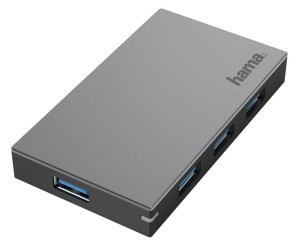 Hub USB 3.0 Hama 4x USB-A z zasilaniem antracytowy