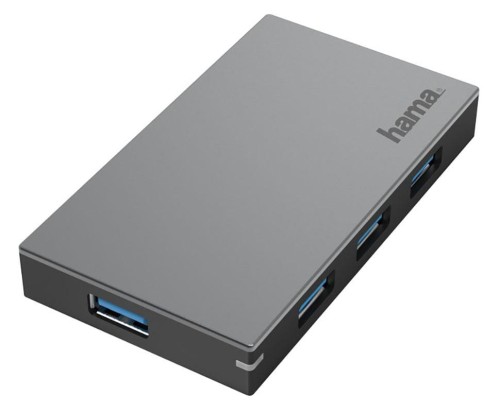 Hub USB 3.0 Hama 4x USB-A z zasilaniem antracytowy - 965845