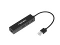 Hub USB Natec 3x USB 2.0 + RJ45 Dragonfly czarny - 953585