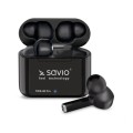 Słuchawki z mikrofonem Savio TWS-08 PRO Powerbank bezprzewodowe Bluetooth 5.0 czarne - 1010753