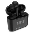 Słuchawki z mikrofonem Savio TWS-08 PRO Powerbank bezprzewodowe Bluetooth 5.0 czarne - 1010752