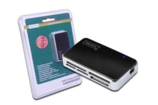 Czytnik kart DIGITUS DA-70322-1 USB 2.0, uniwersalny, czarno-srebrny - 950384