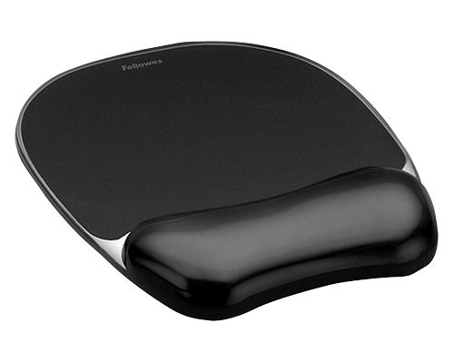 Fellowes podkładka pod mysz i nadgarstek żelowa CRYSTAL, czarna - 518226