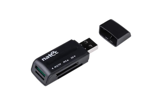 Czytnik kart Natec Mini Ant 3 SDHC MMC M2 MicroSD USB 2.0 Black - 672079