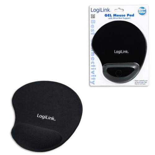 Podkładka pod mysz LogiLink ID0027 żelowa, czarna - 699180