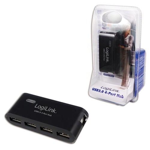 Hub USB LogiLink UA0085 4xUSB 2.0, aktywny, czarny - 670551