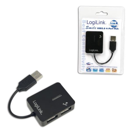 Hub USB LogiLink UA0139 4xUSB 2.0, czarny - 670548